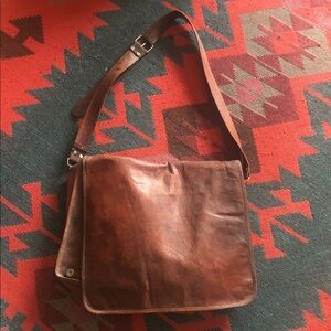 Elegant Brown Leather Messenger Bag